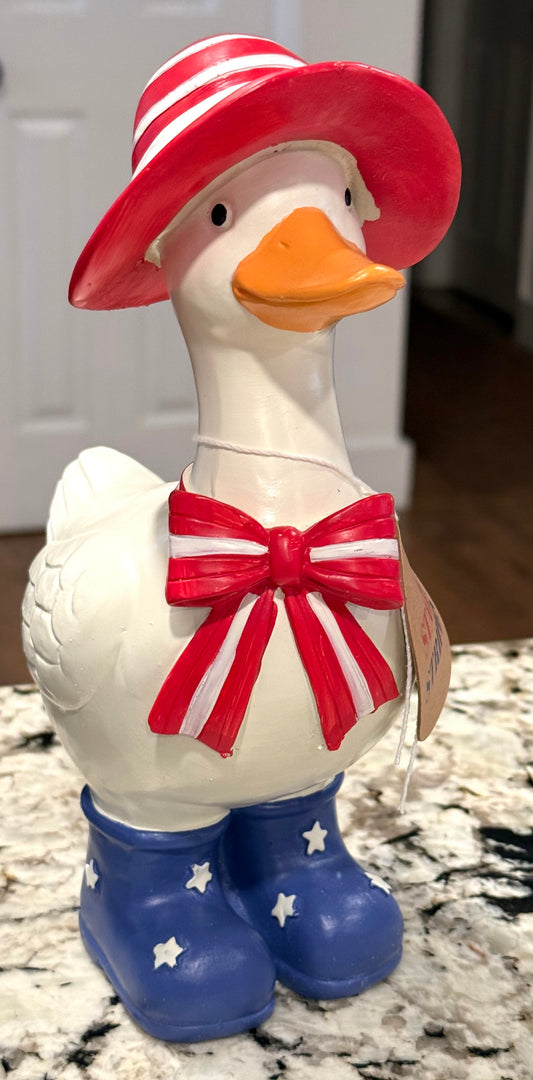 New resin Stars and Stripes 🇺🇸 USA holiday July 4th decor goose 9.5x5.25