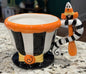 New Joanna Parker ceramic striped Halloween coffee mug with spoon