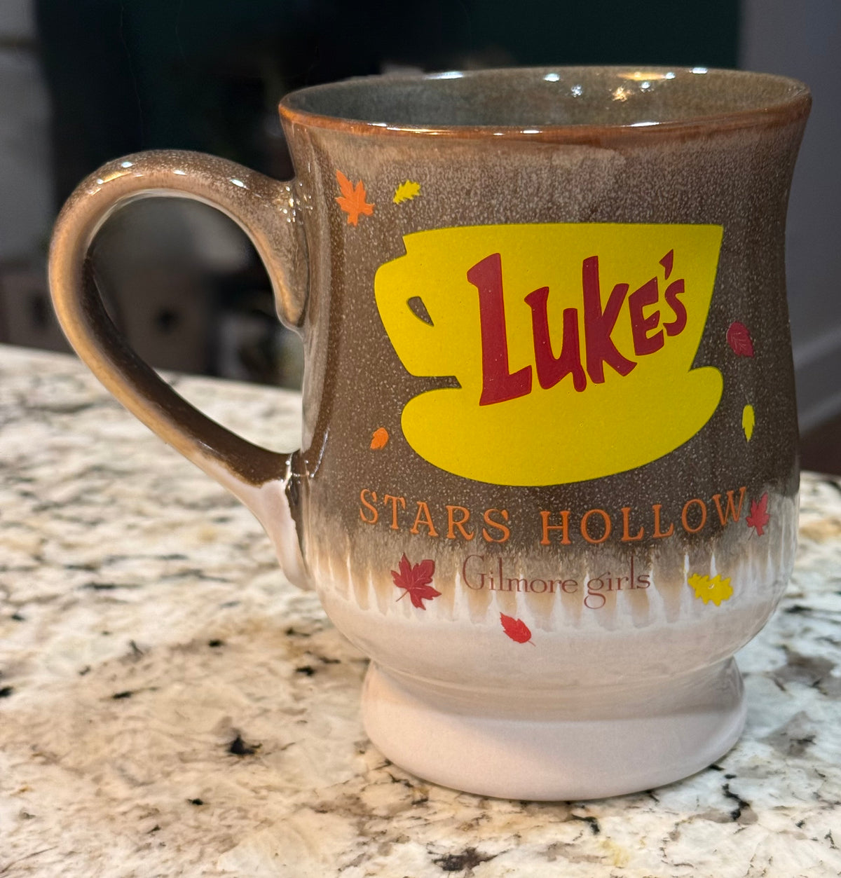 New footed ceramic 20 oz Luke’s Gilmore Girls falling leaf coffee mug decor