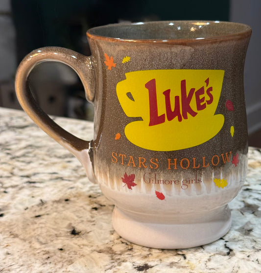 New footed ceramic 20 oz Luke’s Gilmore Girls falling leaf coffee mug decor