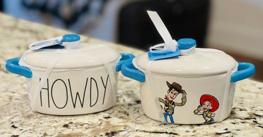 New Rae Dunn x Pixar’s Toy Story white ceramic dish HOWDY