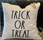 New Rae Dunn white Halloween throw pillow TRICK OR TREAT 20x20