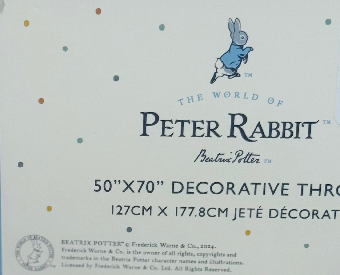 New Peter Rabbit Easter super soft beige bunny throw blanket 50x70