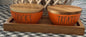 Rae Dunn orange ceramic Halloween decor ramekin bowl set TRICKS/TREATS