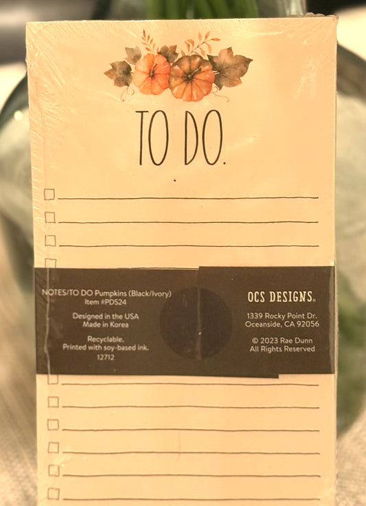New Rae Dunn 2-pack stationary notepad set NOTES/TO-DO
