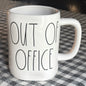 New Rae Dunn white ceramic  coffee mug OUT OF OFFICE