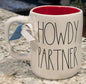 New Rae Dunn x Pixar’s Toy Story white ceramic coffee mug HOWDY PARTNER