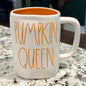 New Rae Dunn white ceramic coffee mug PUMPKIN QUEEN