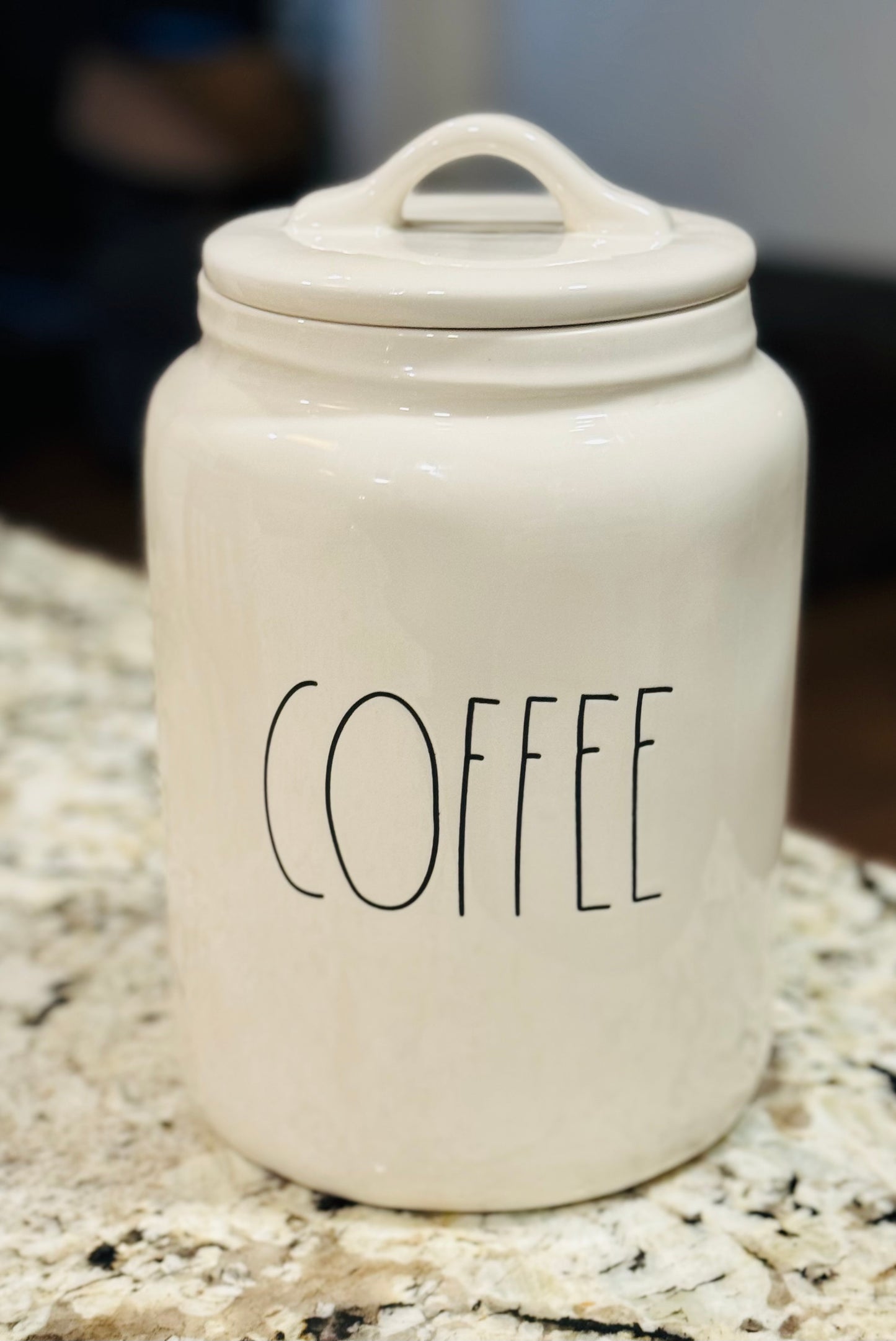 New Rae Dunn ceramic 9” large COFFEE canister