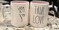 New Rae Dunn x Beauty and the Beast ceramic ceramic coffee mug TRUE LOVE