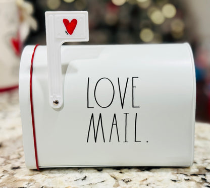 New Rae Dunn white metal LOVE MAIL mailbox decor