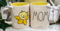New Rae Dunn white ceramic coffee mug MOM floral back