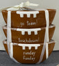 New Rae Dunn 3-piece ceramic football shaped ramekin decor set