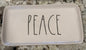 Rae Dunn white ceramic 10x5 tray PEACE