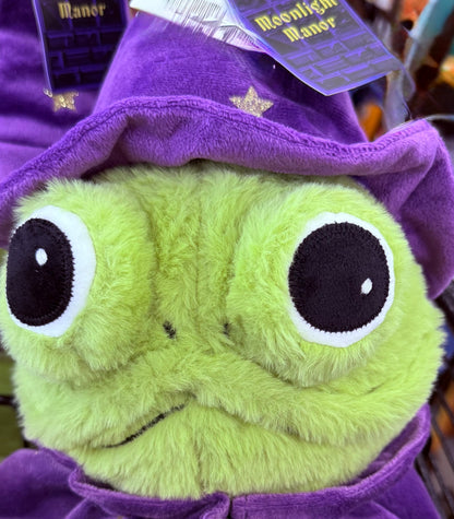 New large Moonlight Manor purple wizard hat plush frog Halloween decor