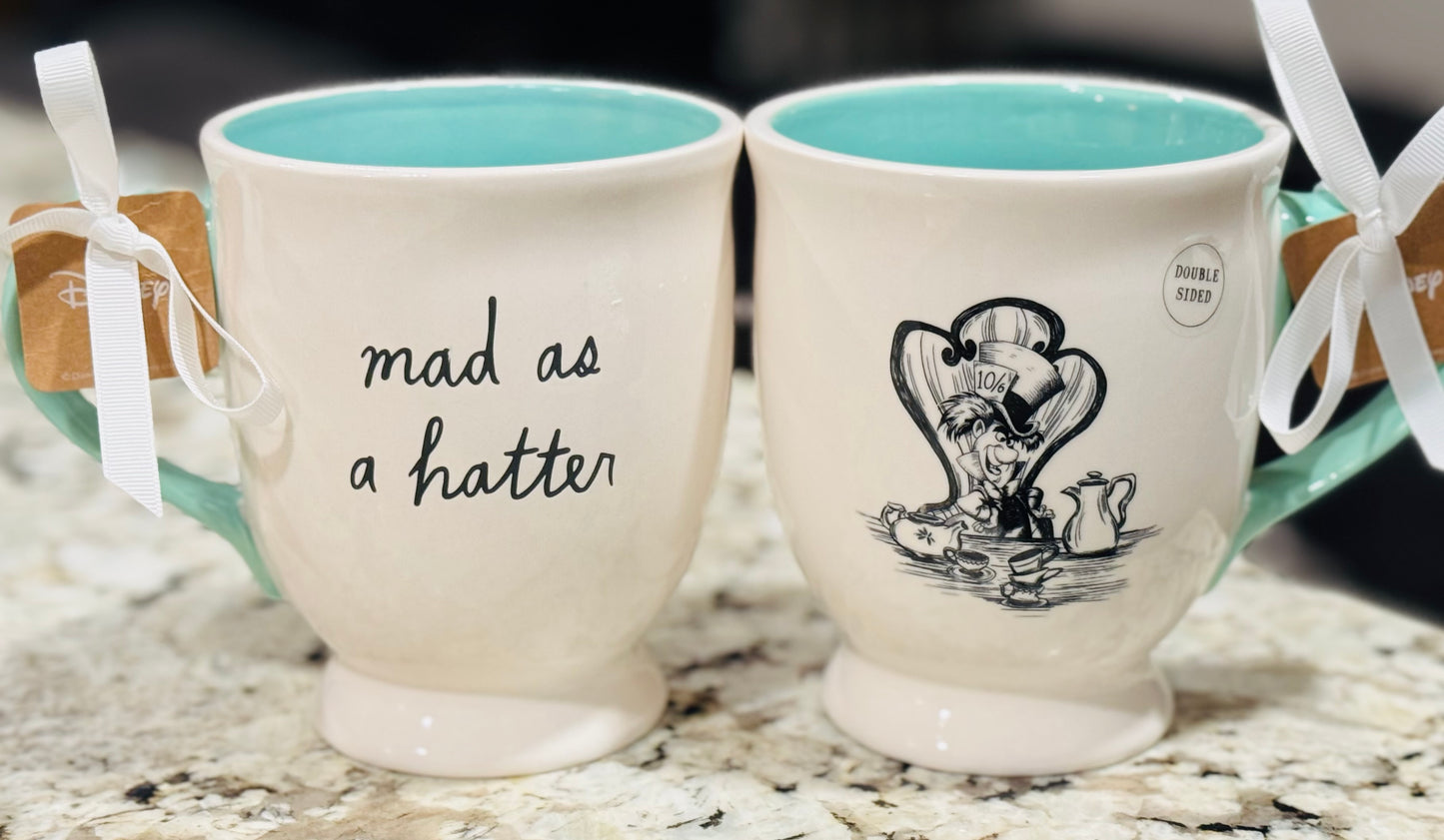 New Rae Dunn x Disney’s Alice in Wonderland ceramic coffee mug MAD AS A HATTER