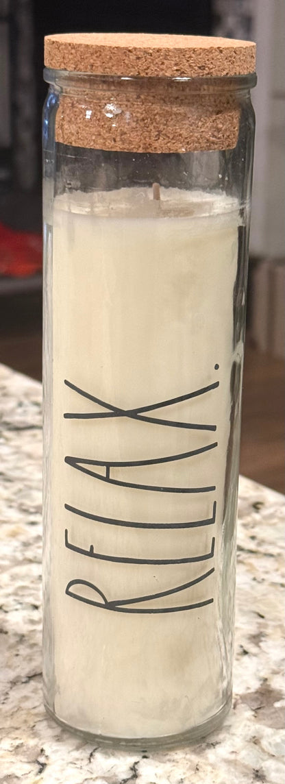 New Rae Dunn RELAX candle-peony rose 12oz