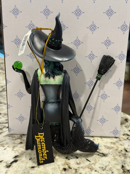 New December Diamonds Halloween green witch  ornament decor