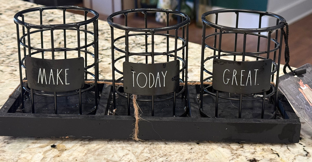 New Rae Dunn storage tray set MAKE TODAY GREAT 11.25x4