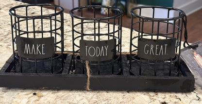 New Rae Dunn storage tray set MAKE TODAY GREAT 11.25x4