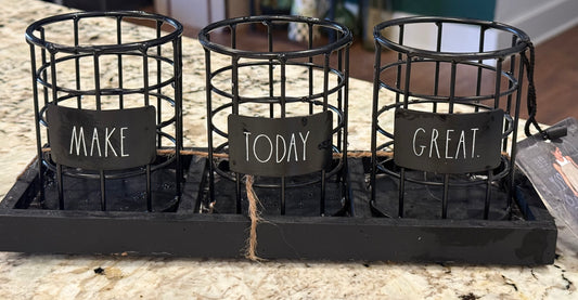 New Rae Dunn storage tray set MAKE TODAY GREAT 11.25x4