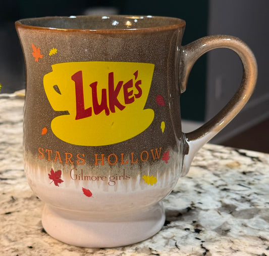 New footed ceramic 20 oz Luke’s Gilmore Girls falling leaf coffee mug decor
