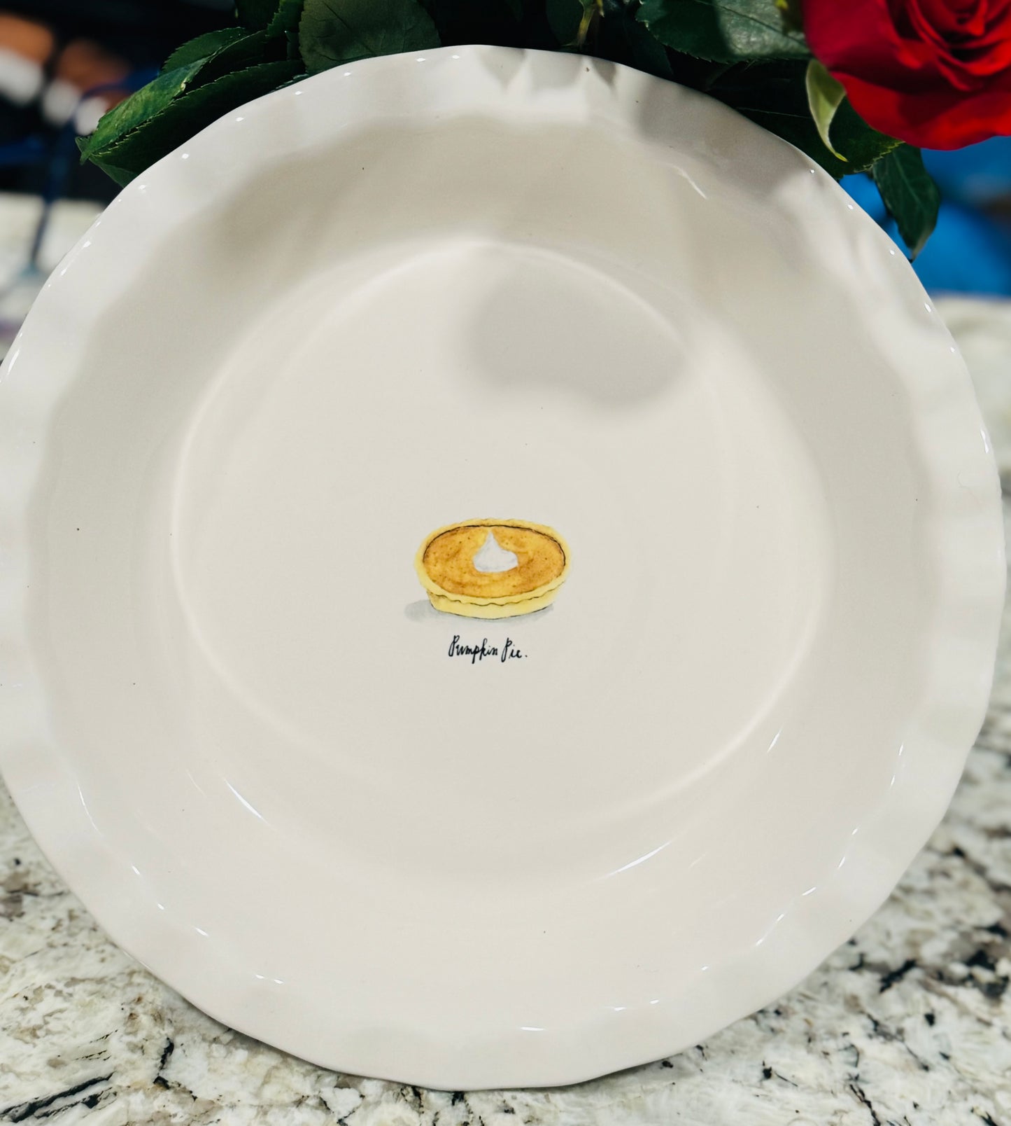 New Rae Dunn white ceramic PUMPKIN pie serving dish