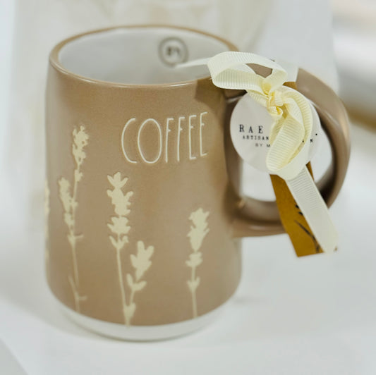 New Rae Dunn beige ceramic mug COFFEE