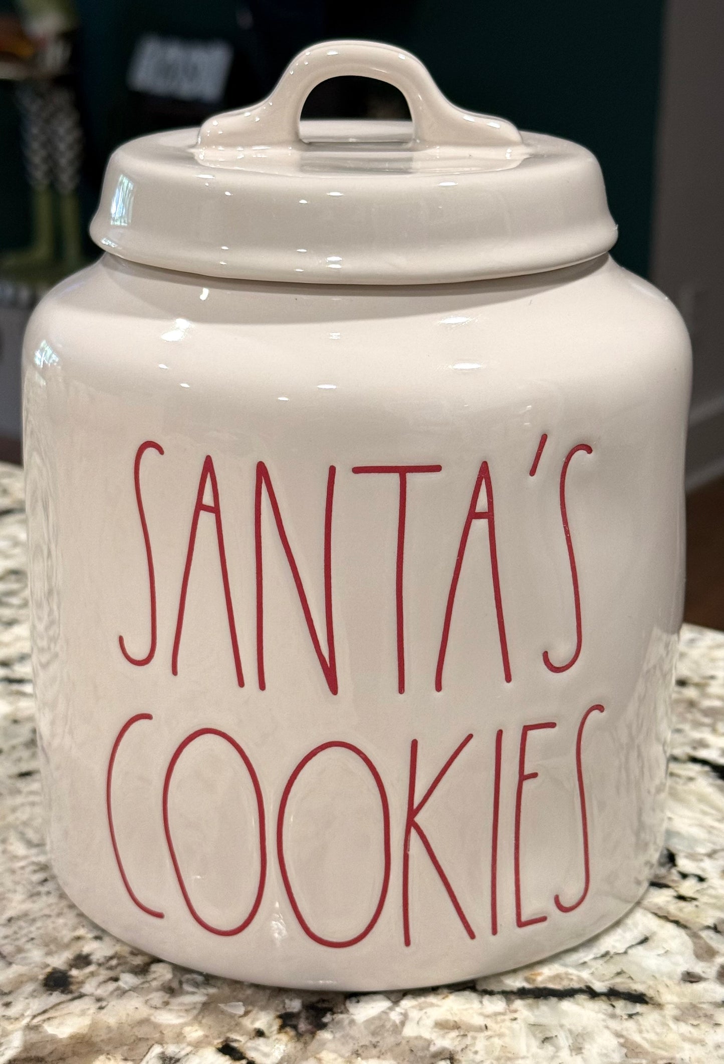 New Rae Dunn white ceramic Christmas canister SANTA’S COOKIES 🍪