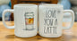 New Rae Dunn white ceramic coffee mug LOVE YOU A LATTE