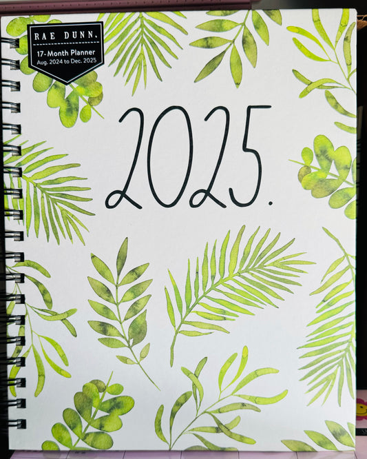 New Rae Dunn palm leaf print 2025 planner