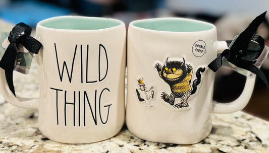 New Release! Rae Dunn white ceramic coffee mug WILD THING