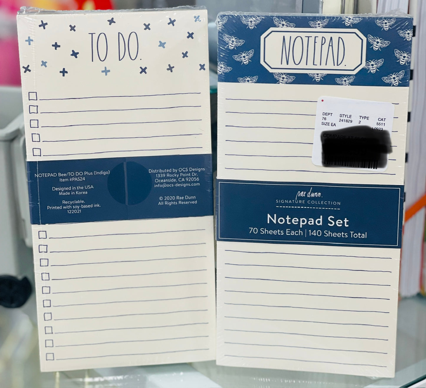 New Rae Dunn blue TO DO/NOTEPAD set