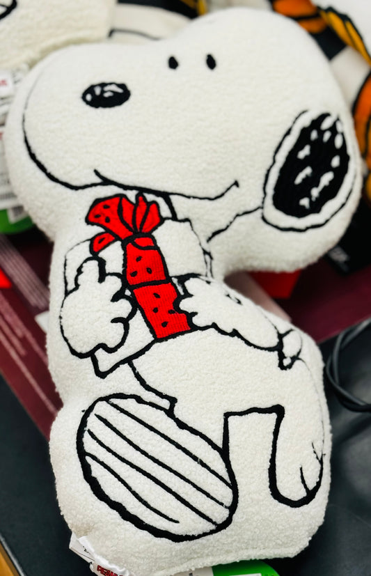 New Peanuts Christmas Snoopy pillow decor red present 🎁