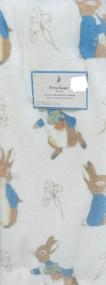 New Peter Rabbit Easter super soft beige bunny throw blanket 50x70