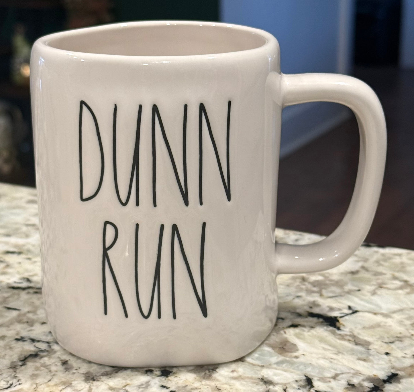 New Rae Dunn white ceramic coffee mug DUNN RUN