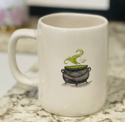 New Rae Dunn Halloween theme ceramic coffee mug TOIL AND TROUBLE