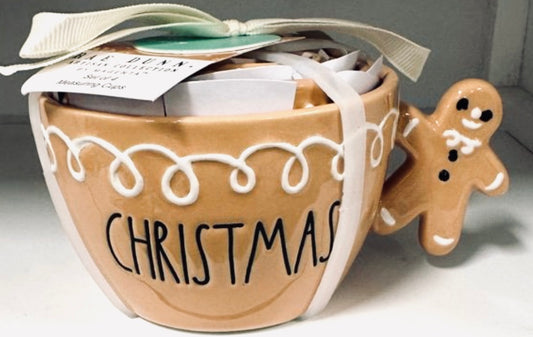 New Rae Dunn brown ceramic gingerbread measuring cup set