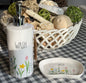 New Rae Dunn 2-piece floral bathroom accessories set WASH