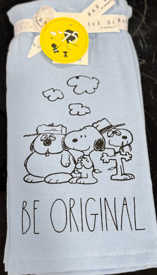 New Rae Dunn x Peanuts Snoopy 2-piece hand towel set BE ORIGINAL