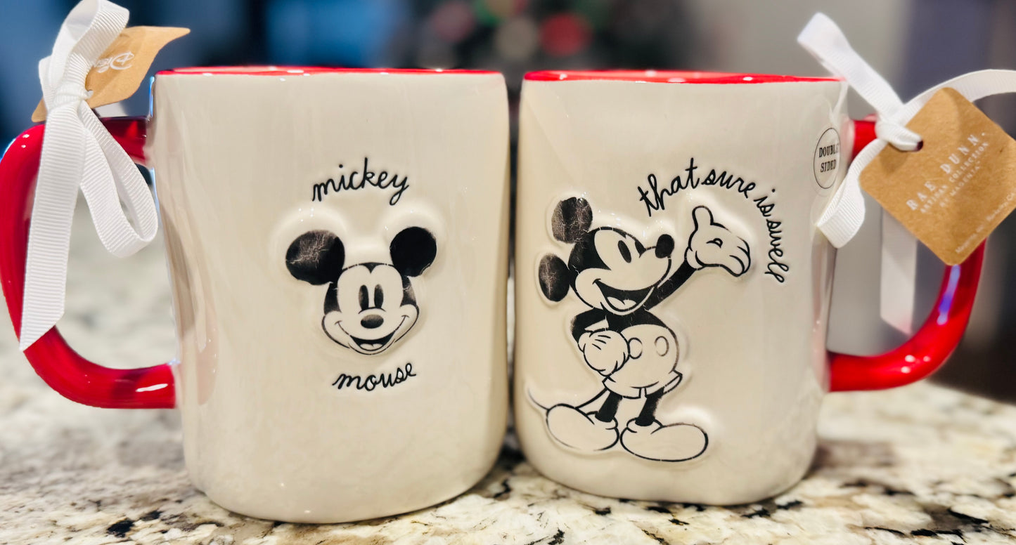 New Rae Dunn x Disney’s Mickey Mouse ceramic coffee mug THAT SURE IS SWELL