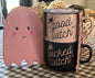 New ceramic 2-piece Halloween mug set & ghost decor 5.5” good witch/bad witch