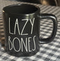New Rae Dunn black ceramic Halloween coffee mug LAZY BONES
