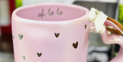 New Purple Heart 💟 ceramic coffee mug OH LA LA