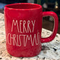 New Rae Dunn red ceramic Christmas decor coffee mug MERRY CHRISTMAS