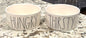 New white Rae Dunn ceramic 6” HUNGRY & THRISTY bowl set