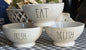 Rae Dunn 3-piece white ceramic bowl set EAT FRESH DELISH