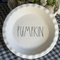 New Rae Dunn white ceramic pie plate PUMPKIN