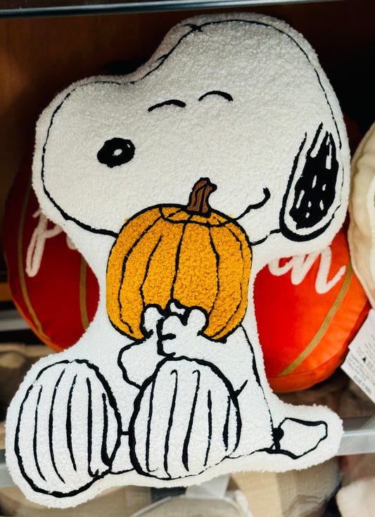 New Peanuts Snoopy shaped Fall pumpkin Pillow decor