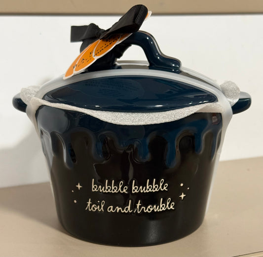 New Rae Dunn iridescent ceramic baking dish BUBBLE BUBBLE TOIL & TROUBLE